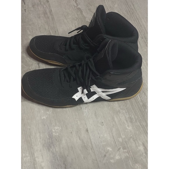 Asics | Matflex 7 Wrestling Shoes - Black White ; Mens 13 - Picture 1 of 7